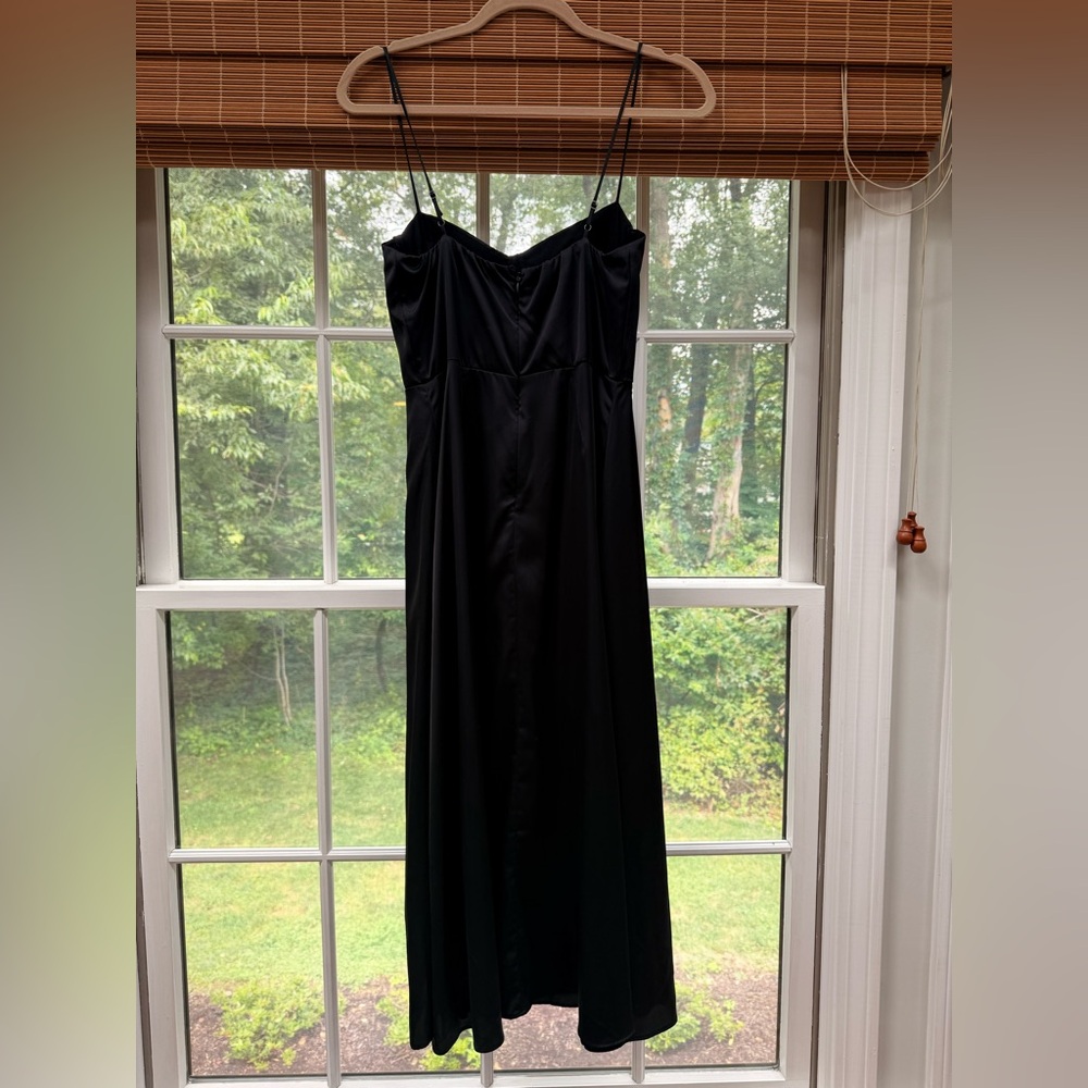 Astr The Label Bustier Satin Black Midi Dress - Picture 9 of 9